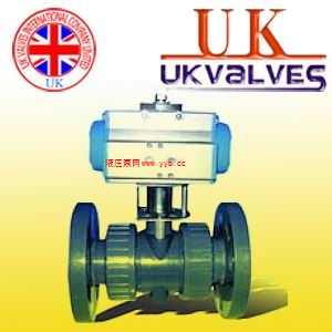 进口气动活接法兰塑料球阀,英国UK优科品牌